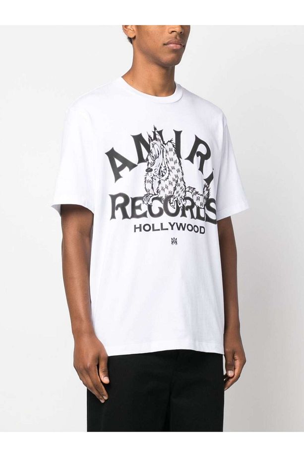 Hollywood Print Regular Fit Beyaz Tshirt - 1
