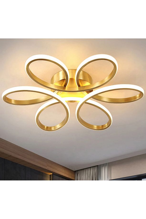 Modern Plafonyer Tavan Led Avize Massano Ledli Avize Eskitme Gold - 3