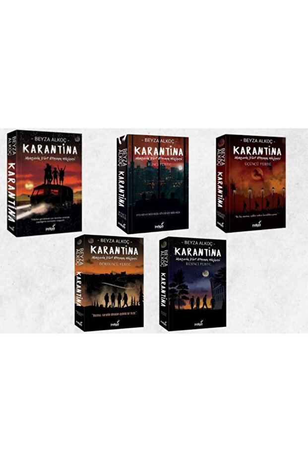 Karantina Birinci-İkinci-Üçüncü-Dördüncü-Beşinci Perde-5 Set Kitap - Beyza Alkoç - İndigo - Best Seller