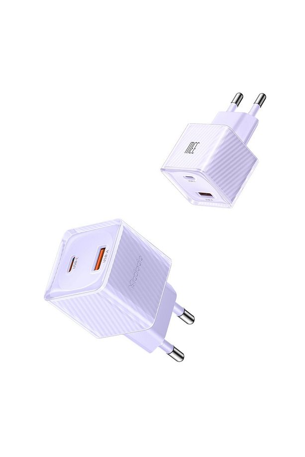 CH-4153 33W GaN PD 1xType-C 1xUSB Girişli Hızlı Şarj Aleti - Mor - 2