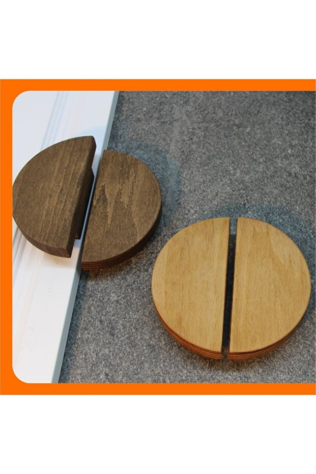 Wooden Economic Circle Small Handle (14CM DIAMETER) Cabinet and Drawer Handle (32 MM COMPATIBLE) with Fence