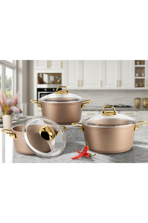 Klasik 6 parça Granit Tencere Seti - 1