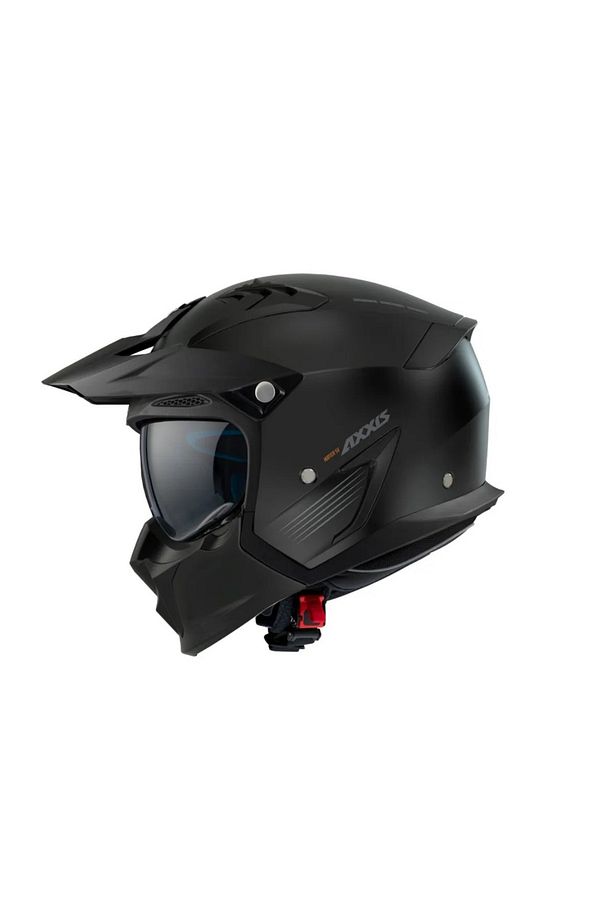 Hunter A1 Matt Black Çift Vizörlü Motosiklet Kaskı Çıkarılabilen Fonksiyonel Çene - 1