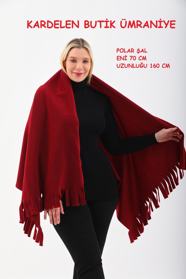 Shoulder Shawl Tasseled Fleece