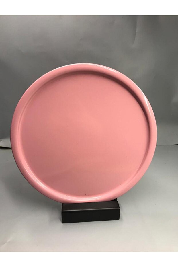 30 Cm Matte Lilac Metal Round Tea, Coffee, Cake Serving Tray Decorative Presentation Tray