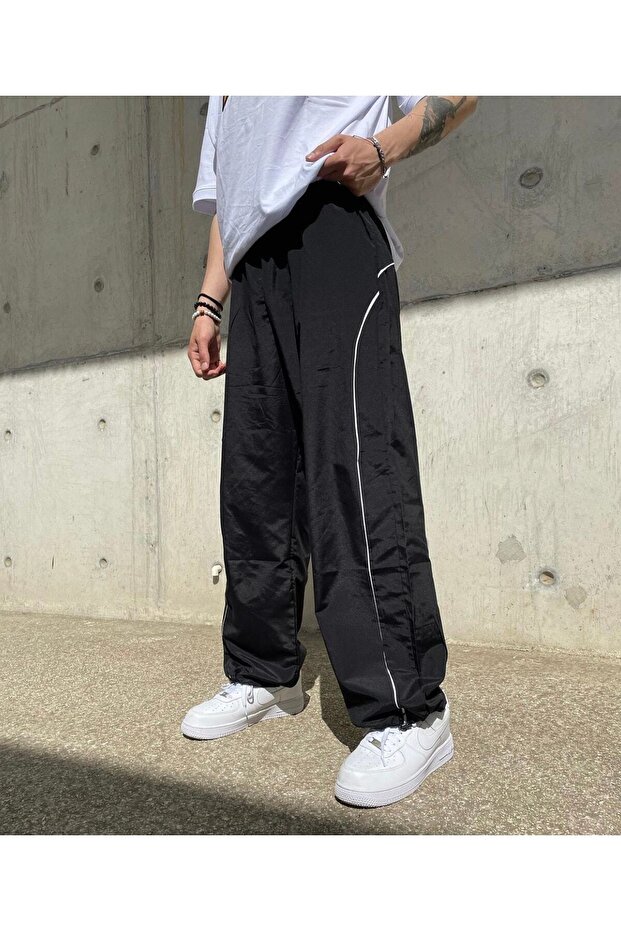 Şeritli Paraşüt Pantolon - 1