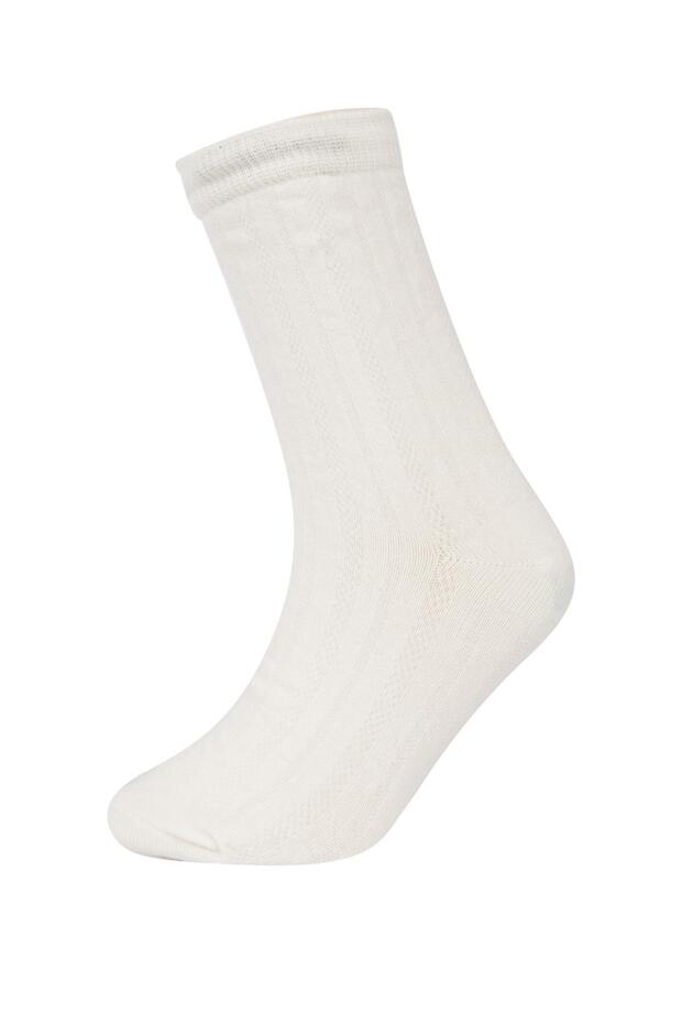 Kız Çocuk 5'li Pamuklu Uzun Çorap C2904a8ns - 2