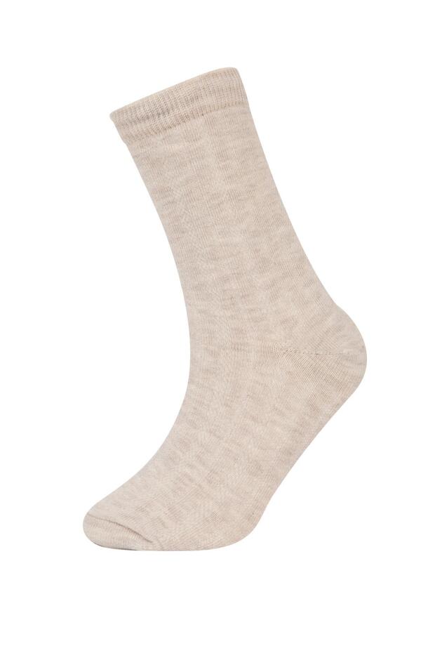 Kız Çocuk 5'li Pamuklu Uzun Çorap C2904a8ns - 5