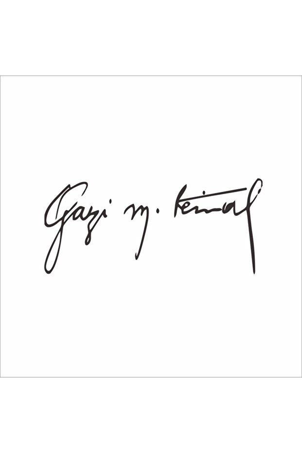 Gazi Mustafa Kemal Signature Sticker 30x15 Cm White