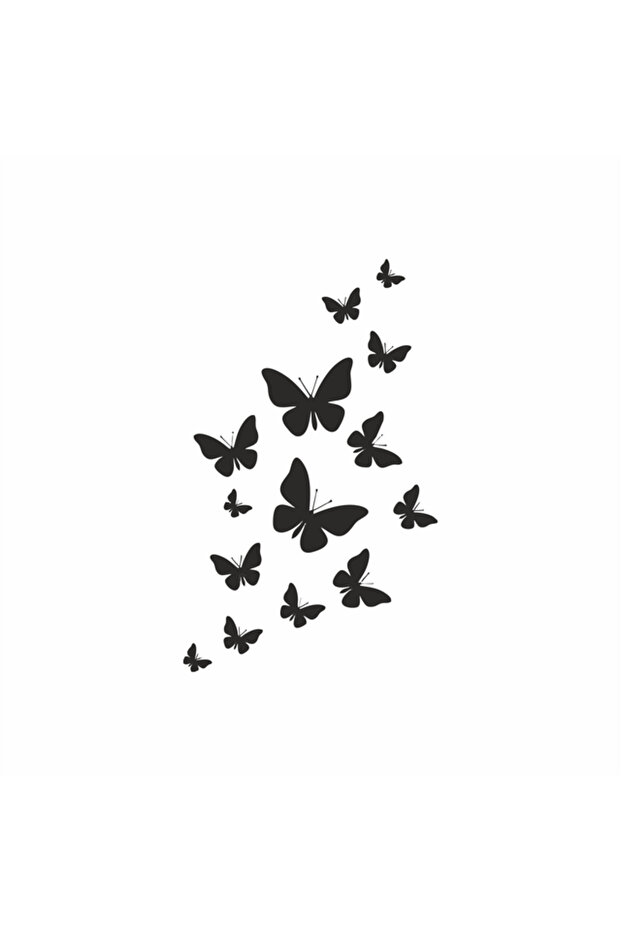 Flying Butterflies Car Sticker 13x21 Cm Black