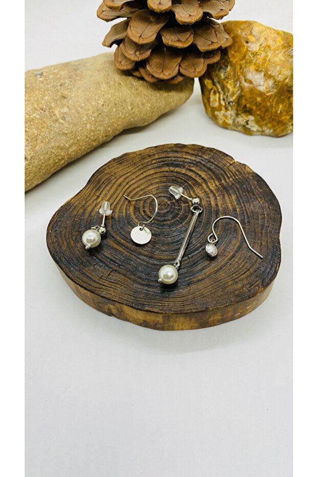 Handmade Design Lacquer Coating Set of 4 Women's Earrings