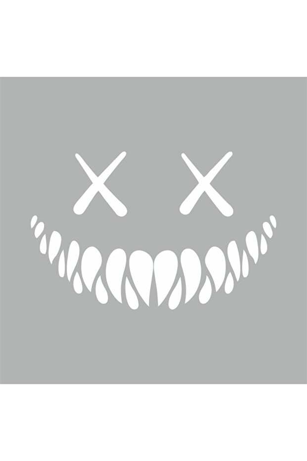 Devil Smiling Face Car Sticker 20x15 Cm White