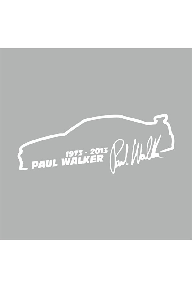 Paul Walker Signature Car Sticker 20x8 Cm Gray