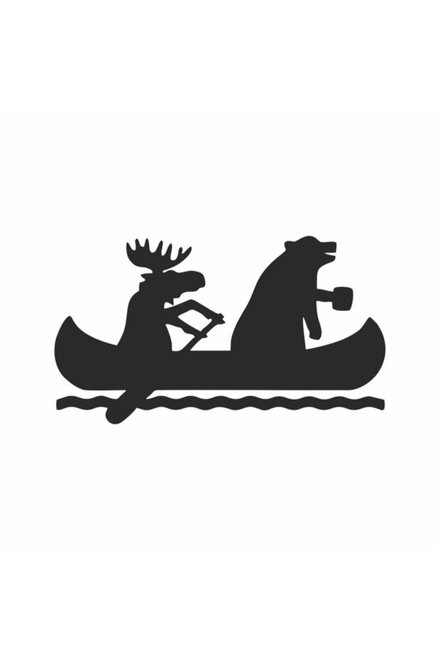 Canoe Car Sticker 18x10 Cm Black