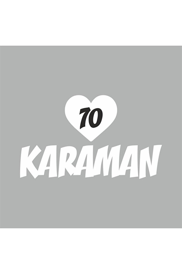 70 Karaman Car Sticker with Heart 20x15 Cm White