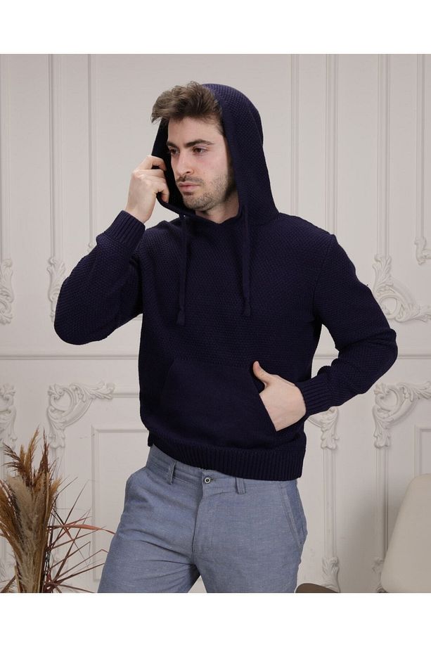 Rtd & Vld Erkek Kapüşonlu Triko Sweatshırt - 5