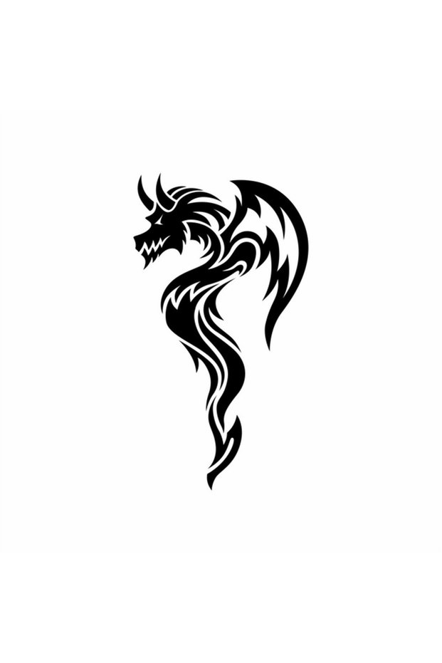Dragon Sticker 20X20 cm White