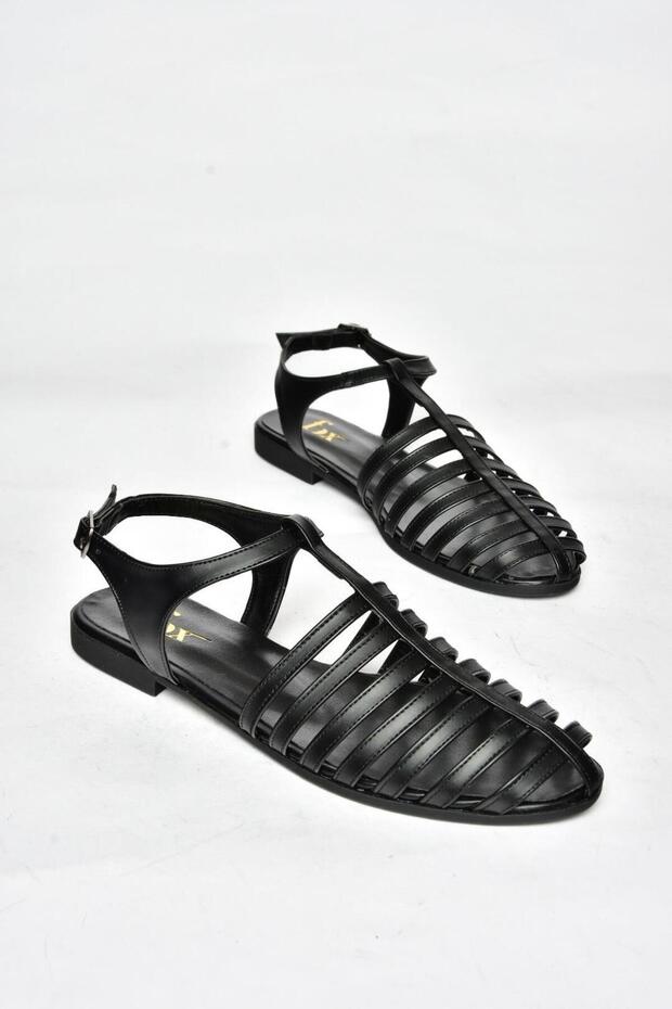S314960109 Schwarze Damensandalen - 7