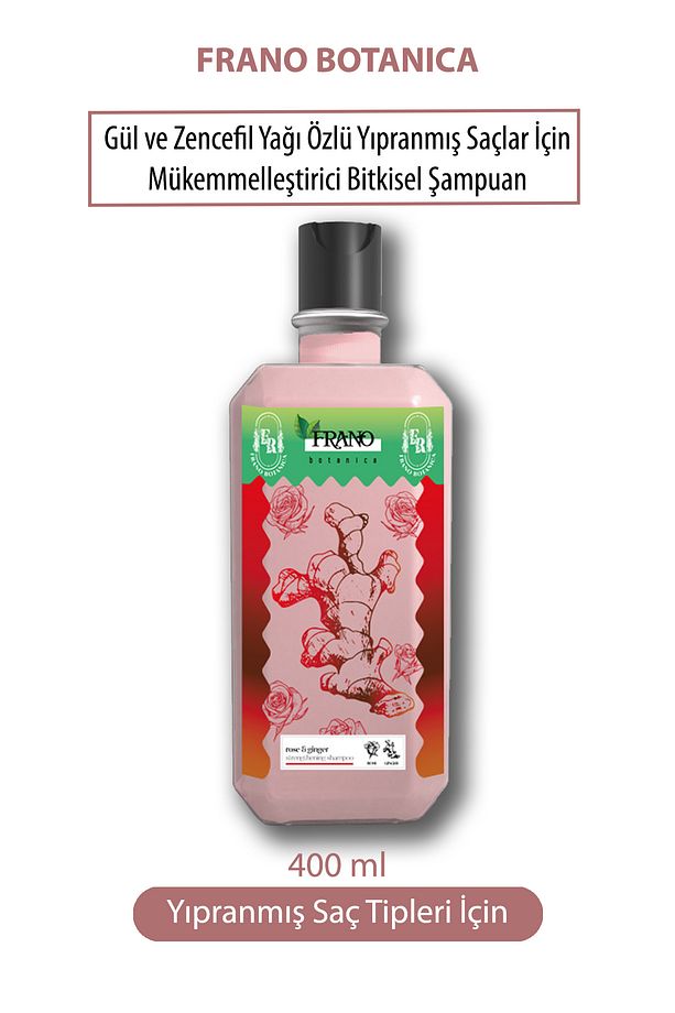 Yıpranmış Saçlar Için Gül Ve Zencefil Yağı Özlü Onarıcı Bitkisel Saç Bakım Şampuanı 400 ml - 1