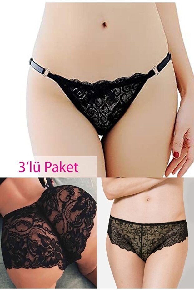 Siyah 3 Lü Külot Set - 1