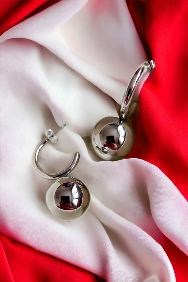 Çelik Topçuklu Küpe - 1