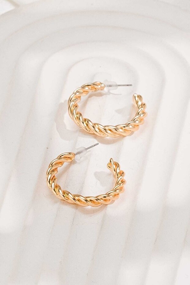 Stud Half Hoop Earrings - 3