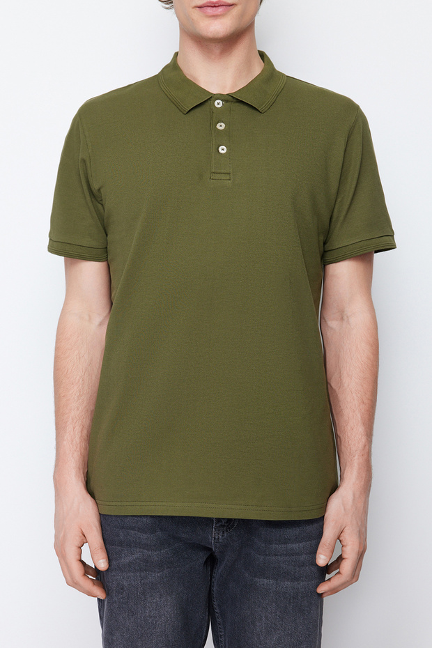 Haki Slim Fit Polo Yaka Kısa Kollu Polo Yaka T-shirt TMNSS20PO0009 - 4