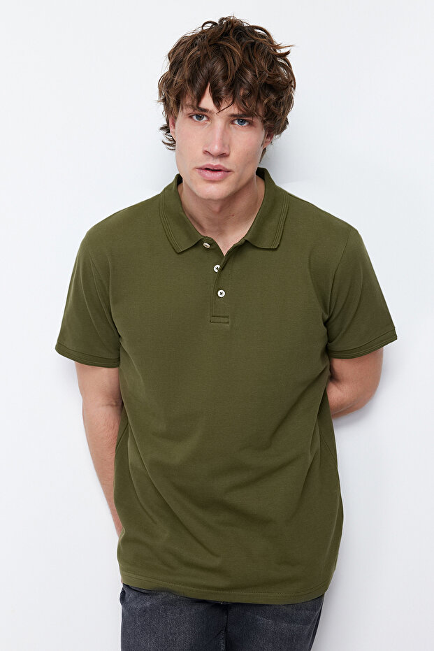 Haki Slim Fit Polo Yaka Kısa Kollu Polo Yaka T-shirt TMNSS20PO0009 - 1