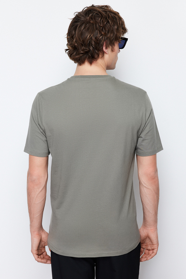 Haki Slim/Dar Kesim Baskılı %100 Pamuklu Baskılı T-Shirt TMNSS20TS0088 - 5