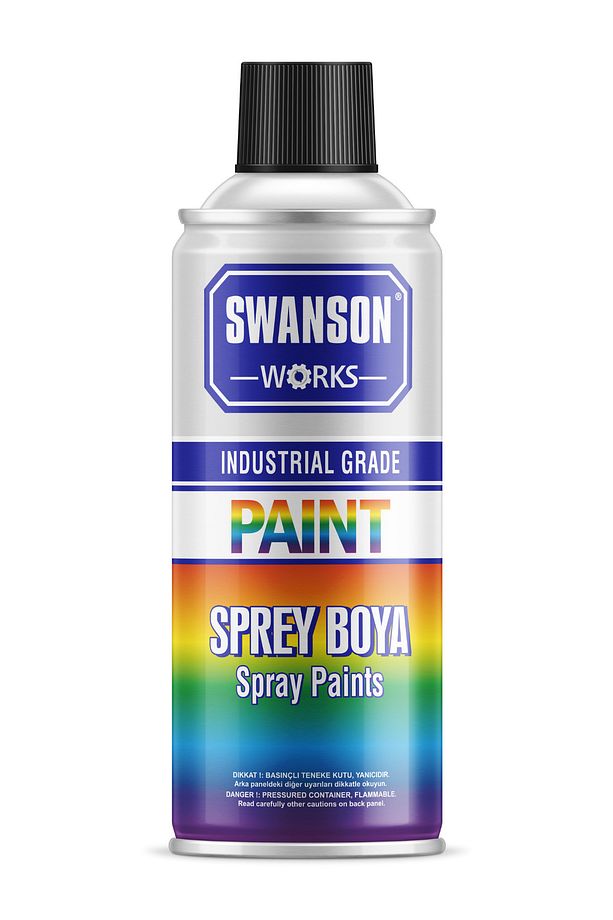 Parlak Siyah Sprey Boya - Swanson Works 400ml, Yüksek Kaliteli Akrilik Esaslı - 1