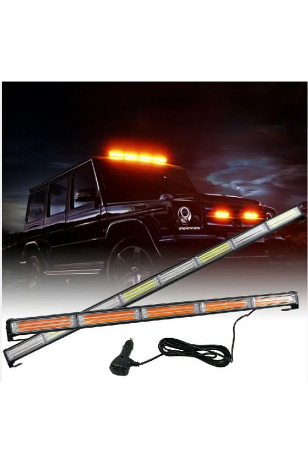 Off Road Led Bar Tepe Lambası 90cm Sarı Sarı Cob Led Çakarlı Led Bar 6 Sıra - 1