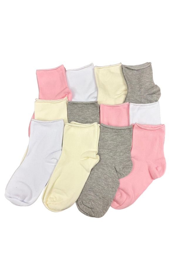 12 PAIRS OF ELASTIC-FREE TOE SEAMLESS SOFT CHILDREN'S SOCKS