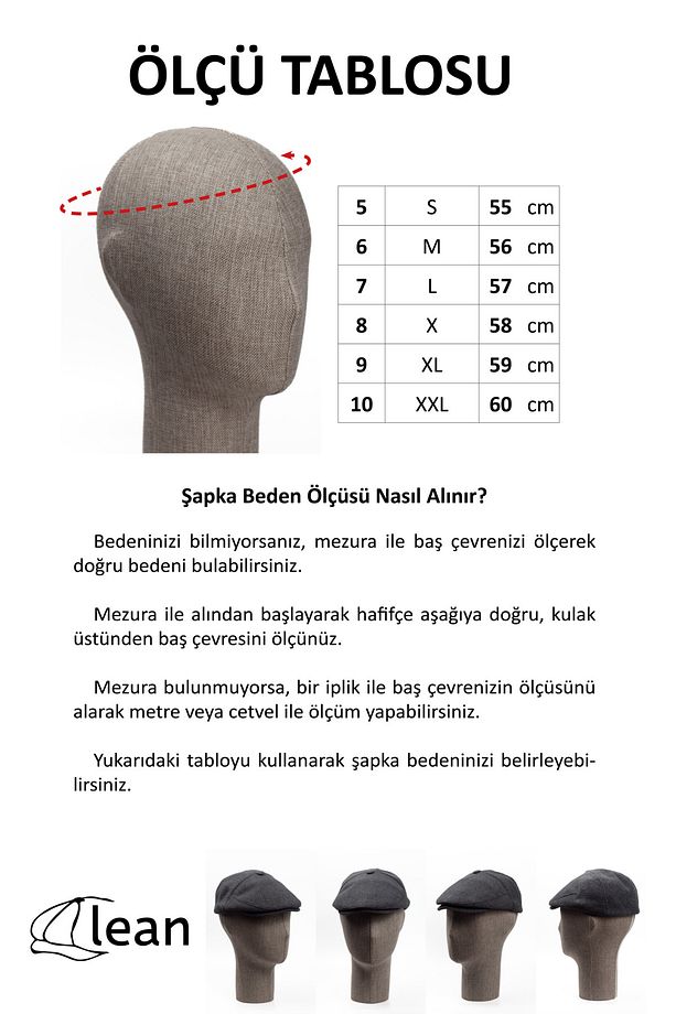 Klasik Düğmeli Kasket, Gri Kasket, Kaşe Kışlık Tek Renk Yün Kumaş Kasket Şapka - 6