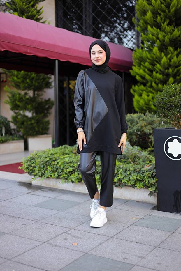 DERİ DETAYLI TUNİK - 2