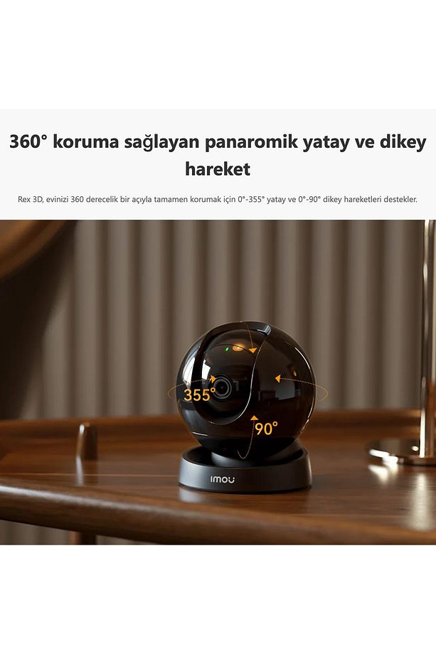 Rex 3D WiFi Kamera/3MP-Gece Görüş-360°Hareket-İki Yönlü Ses-SD Kart-ONVIF-Bulut(IPC-GS2DP-3K0W) - 5