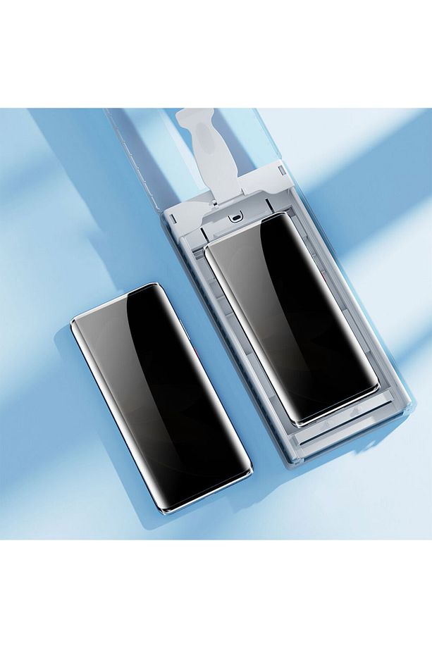 Galaxy S22 Ultra Ekran Koruyucu Privacy Pratik Uygulama Aparatlı Easy App Body Hayalet Ekran Siyah - 6