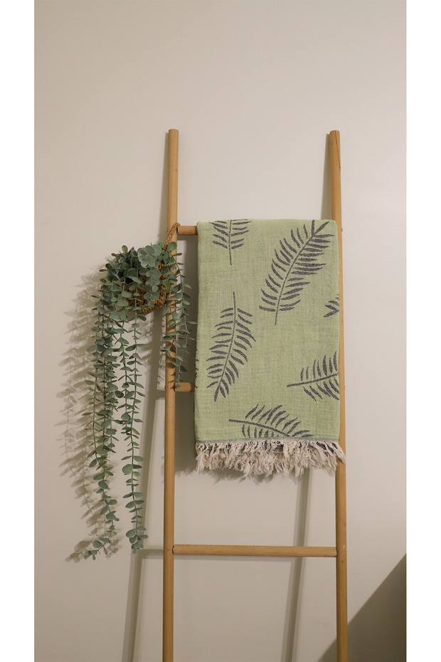 Nature Pattern - 100% Cotton - 100x190 - Pattern - Beach Towel - Leaf Pattern