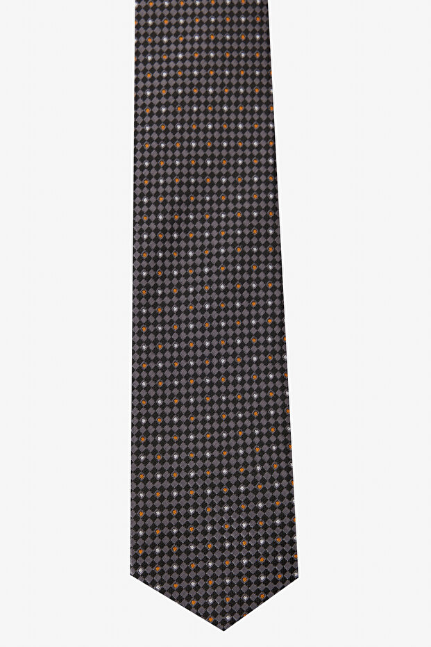 Anthracite-grey Patterned Men's Tie - 2