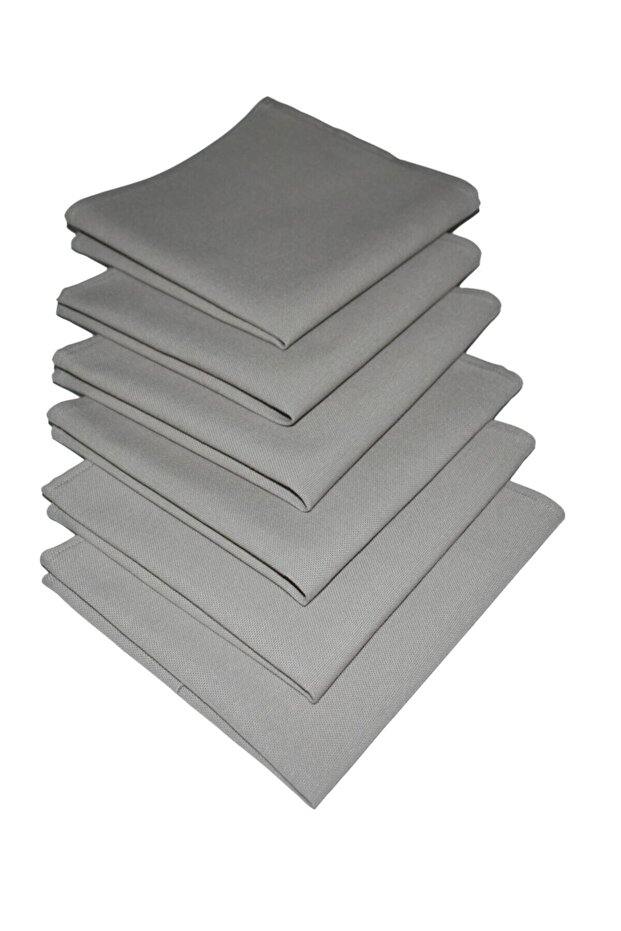 6 Pieces Gray Fabric Serving Napkin 1st Quality Duck Linen Fabric (DERTLESS FABRIC)