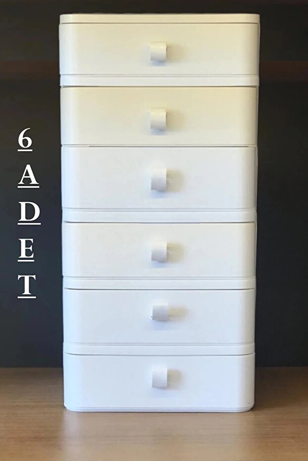 Jewelry, Makeup and Cosmetic Organizer Drawer with 6 Drawers (white), Office Desk Organizer