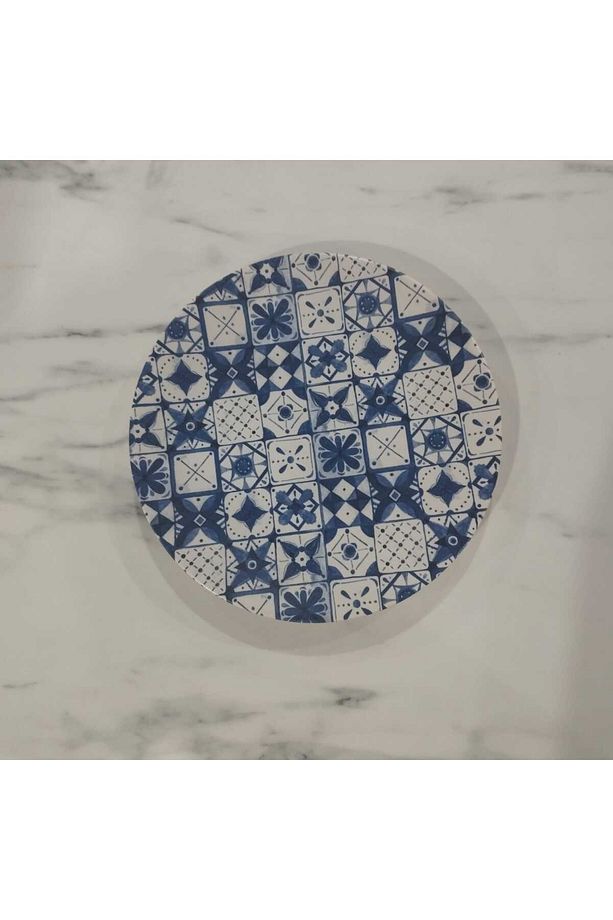 servis tabağı 25 cm 6 adet mavi desenli - 2