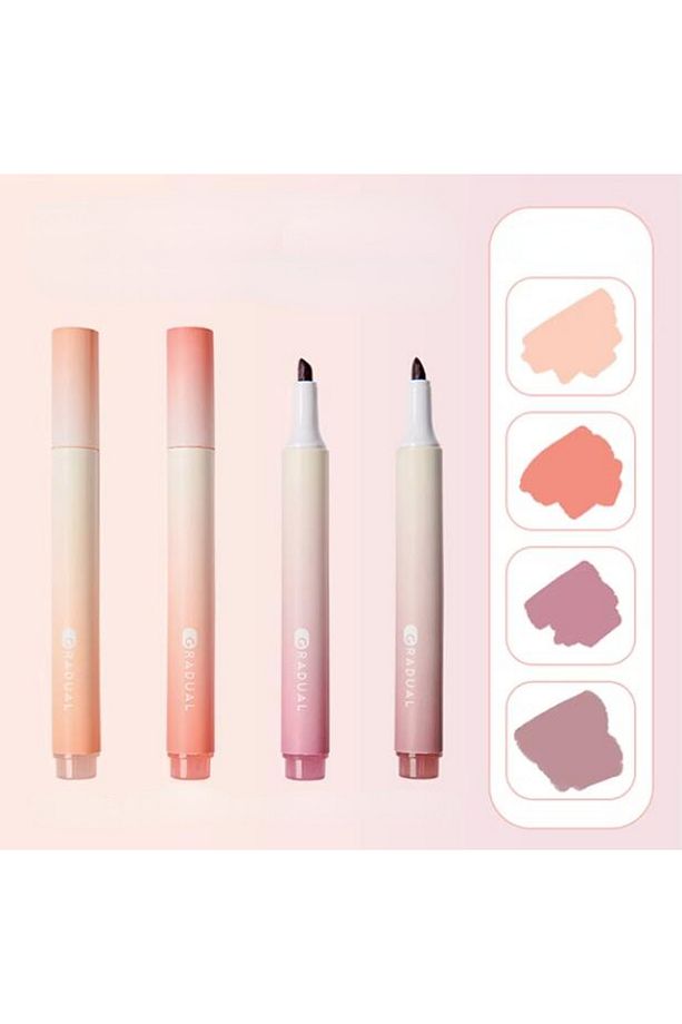 Soft Renkler Serisi Fosforlu Kalemler 4 lü Set Pembe Tonlar - 1