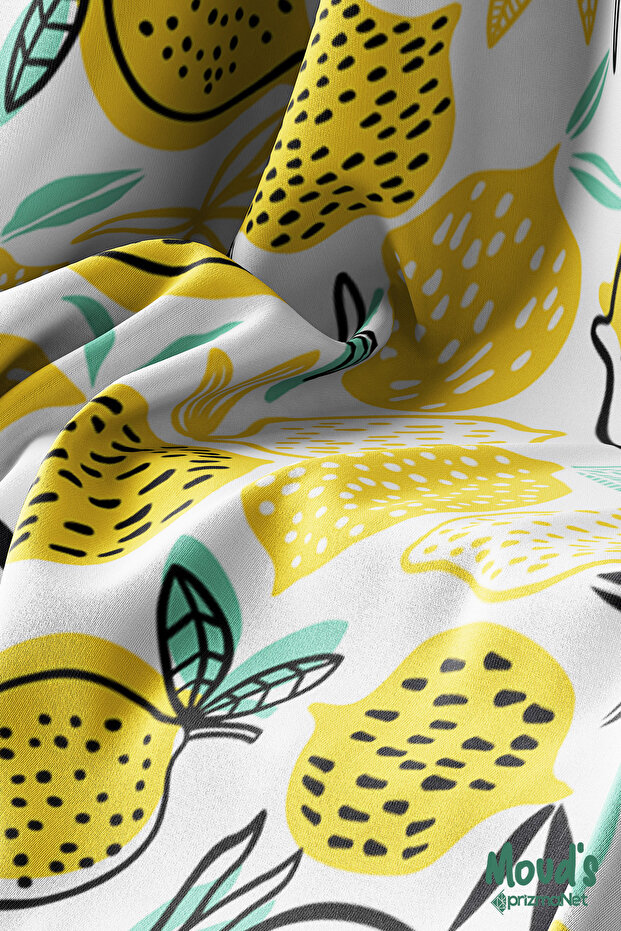 مفرش طاولة من جلد الغزال بنقشة الليمون - 3