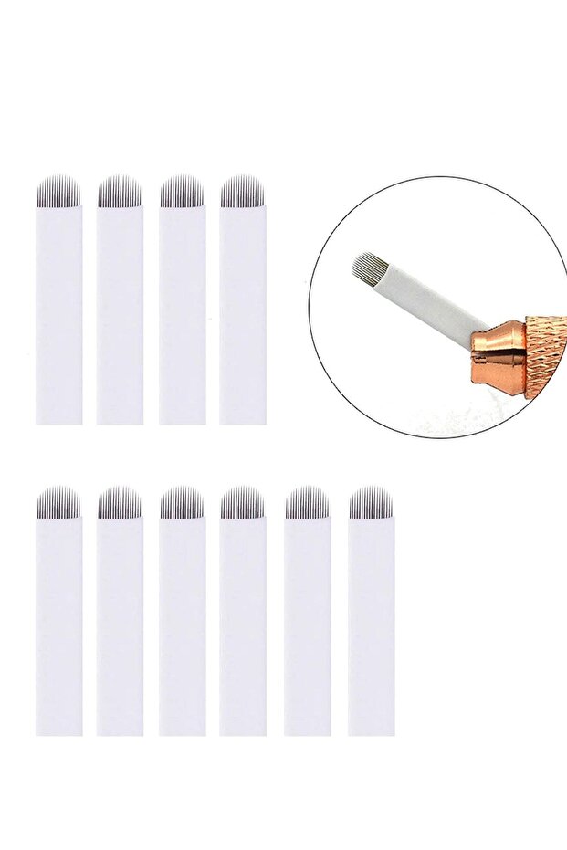 إبرة ميكروبلادينج 18 دبوس U 10 قطع مكياج دائم - 1