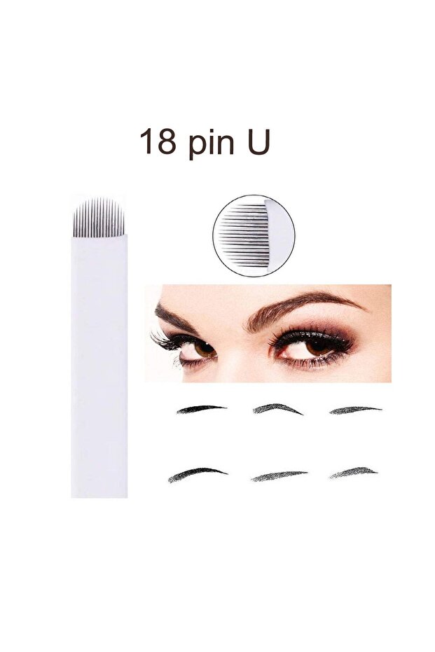 إبرة ميكروبلادينج 18 دبوس U 10 قطع مكياج دائم - 3