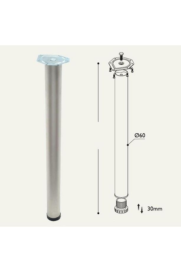Masa Ayağı 11.180 - 60mm Krom 80cm (4 adet) - 2