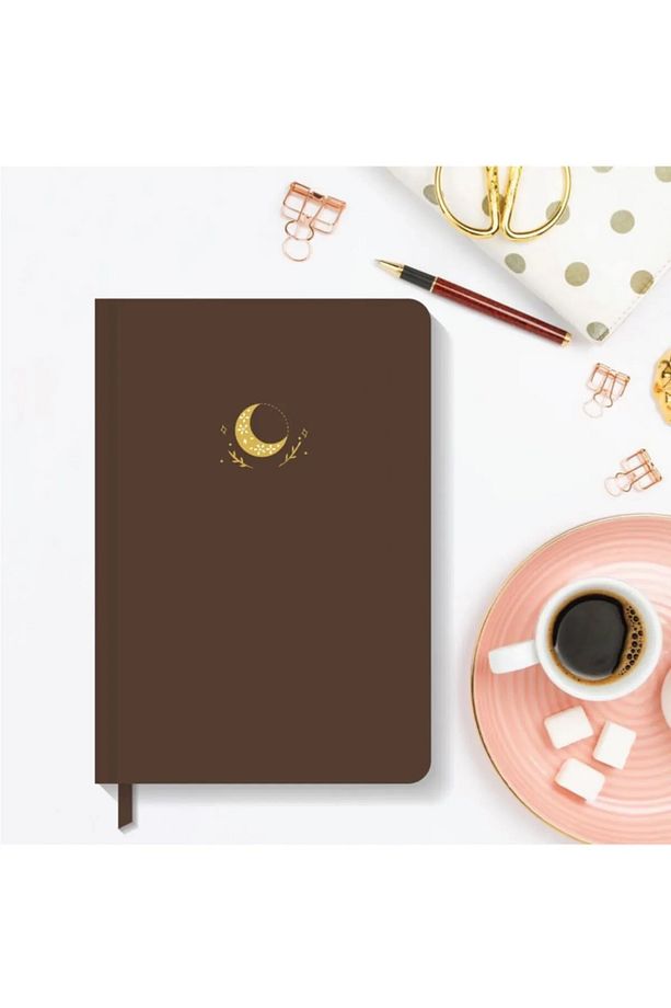 Notebook Sert Kapak Noktalı Defter 13,5x20 Cm Hardcover Notebook Coffee - 1