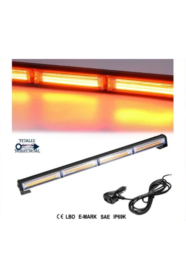 Off Road Led Bar Tepe Lambası 90cm Sarı Sarı Cob Led Çakarlı Led Bar 6 Sıra - 3