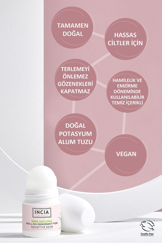 %100 Doğal Roll On Deodorant Hassas Ciltler Için 2'li Ter Kokusu Önleyici Lekesiz 50 ml X 2 Adet - 5