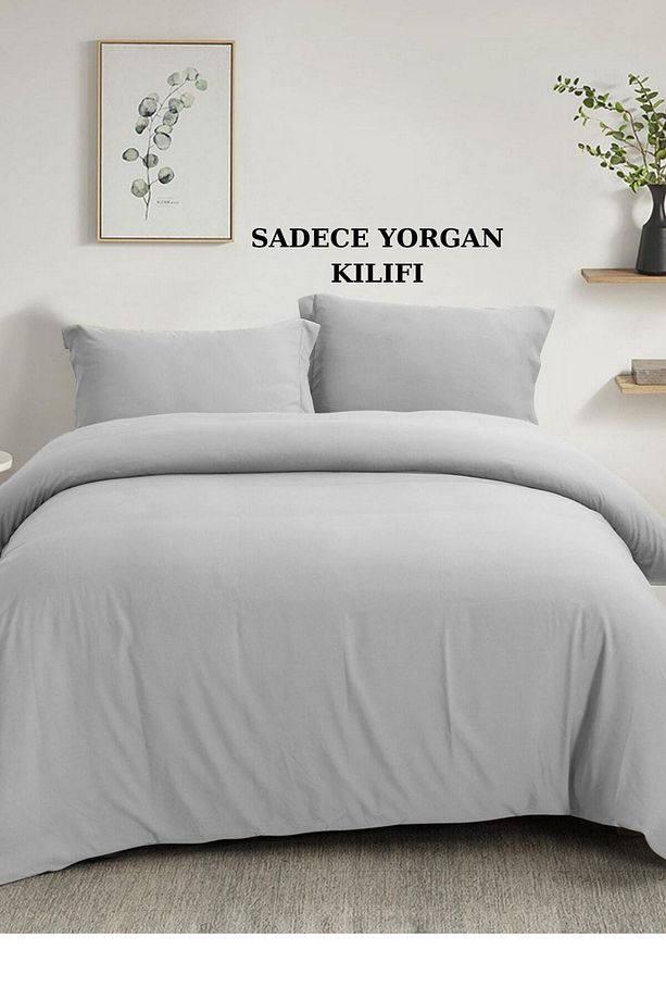Tek Kişilik Tek Kişilik Yorgan Kılıfı 160x220 Gri - 1
